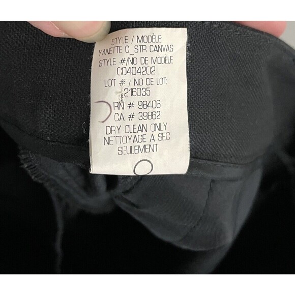 Theory Womens Size 0 Yanette C Stretch Canvas Black Career Dress Pants - Picture 5 of 5